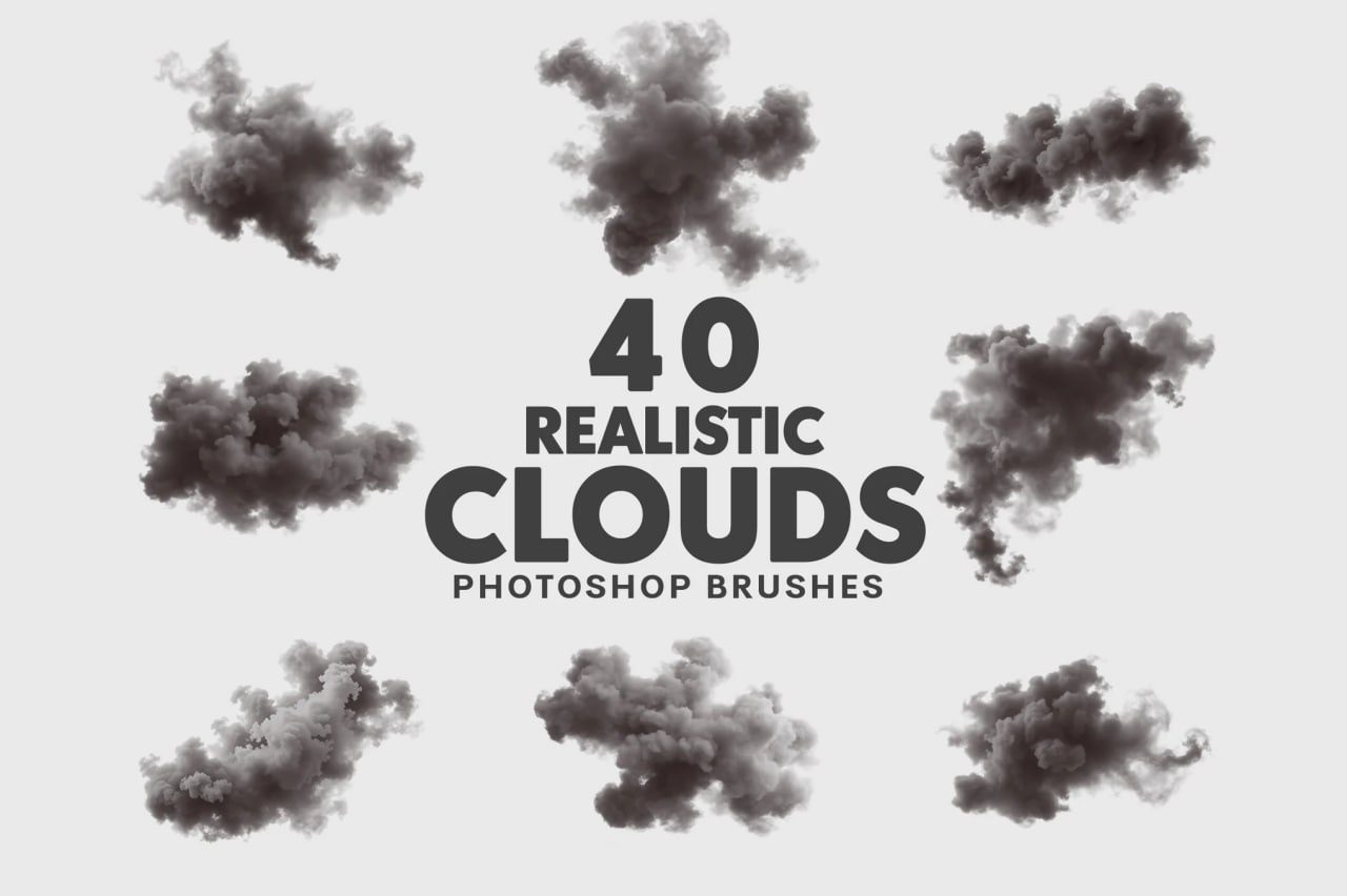 40 Realistic Clouds Brushes preview