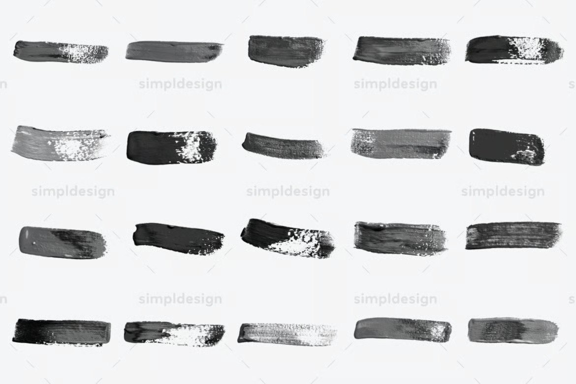 52 Stamp Acrylic Stroke Photoshop Brushes preview
