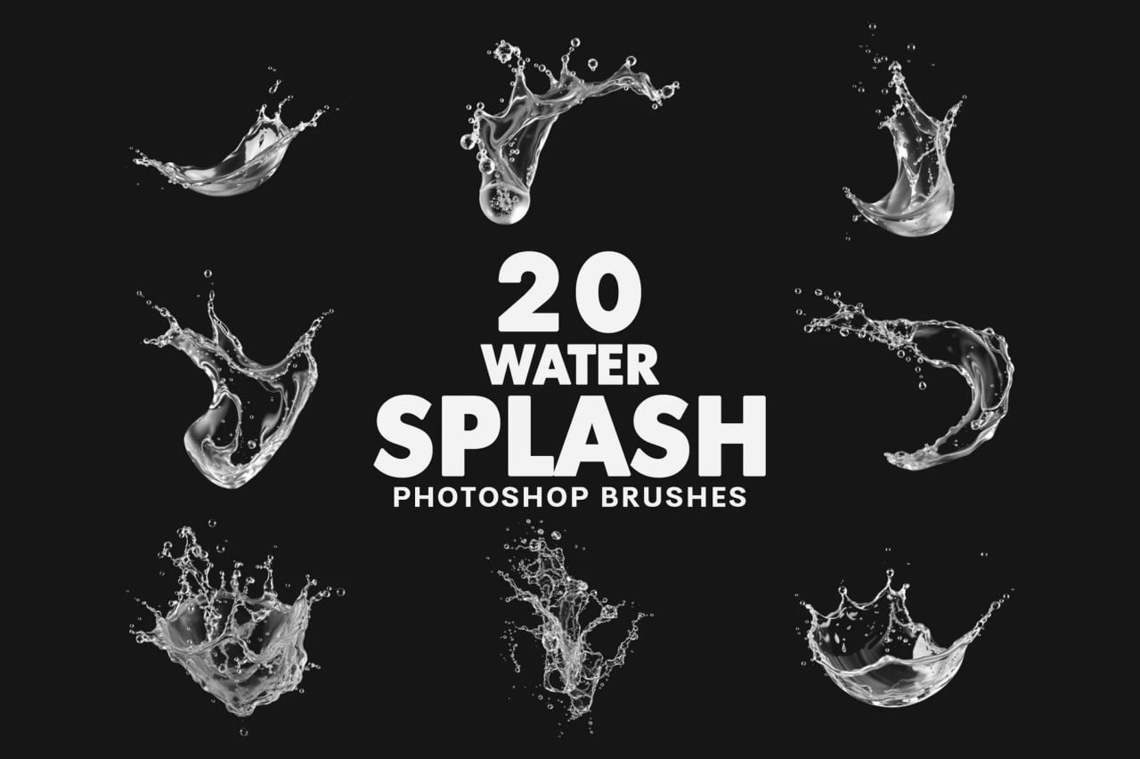 20 Water Splash Brushes preview