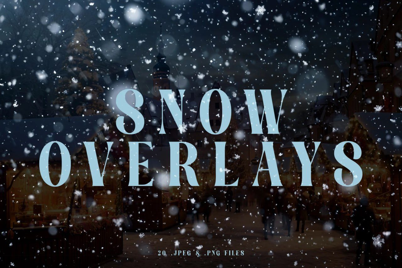 Pack of 20 Snow Flakes Overlay Textures preview