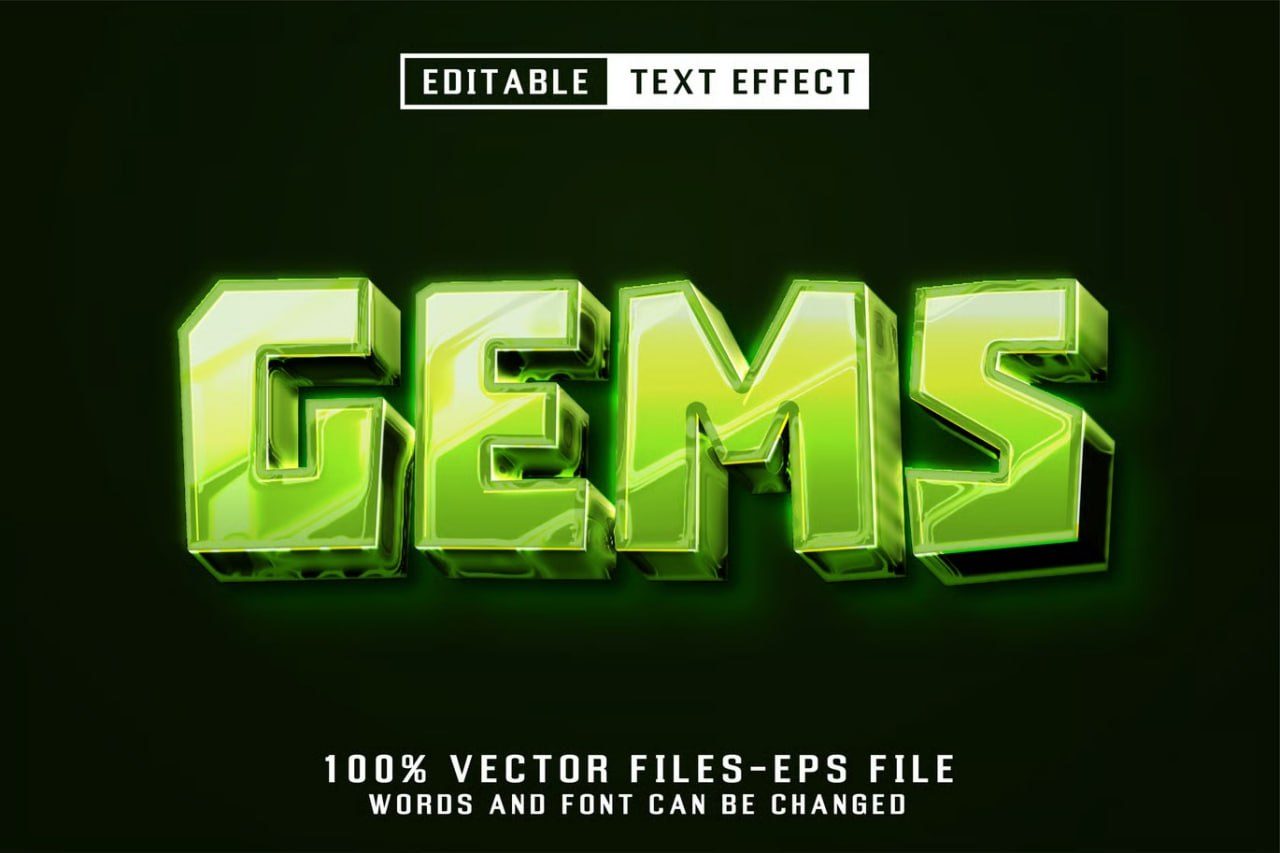 Gems Editable Text Effect preview