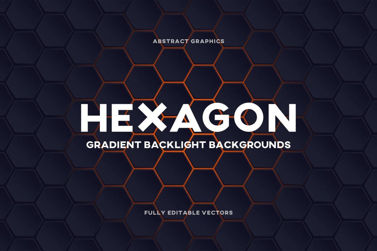 Abstract Hexagon Grid Gradient Backgrounds preview