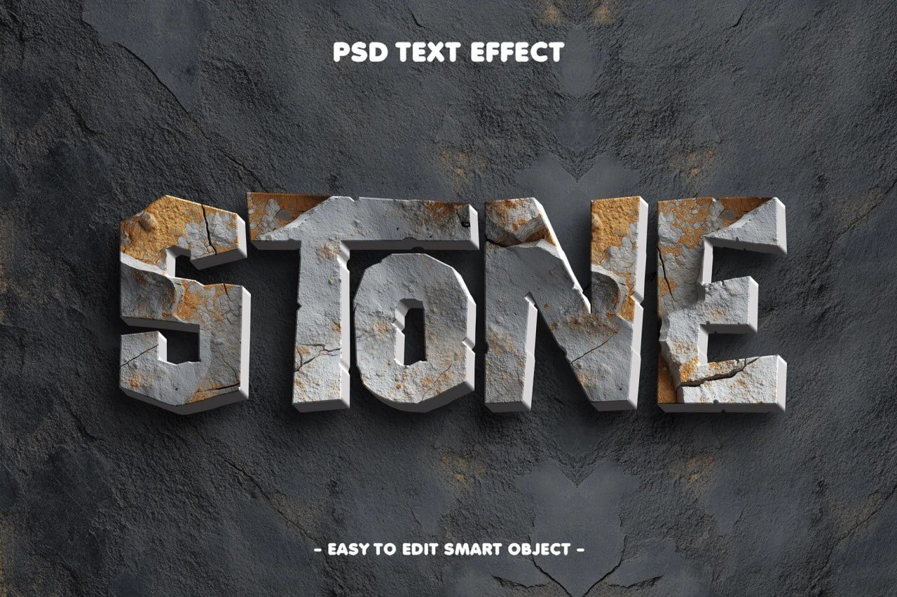 Stone Editable Text Effect preview
