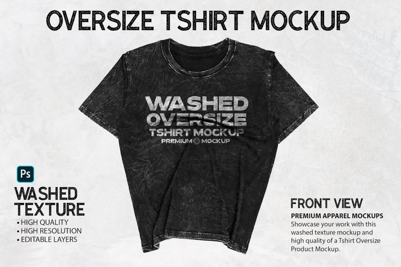 Vintage oversized-tshirt-mockup preview