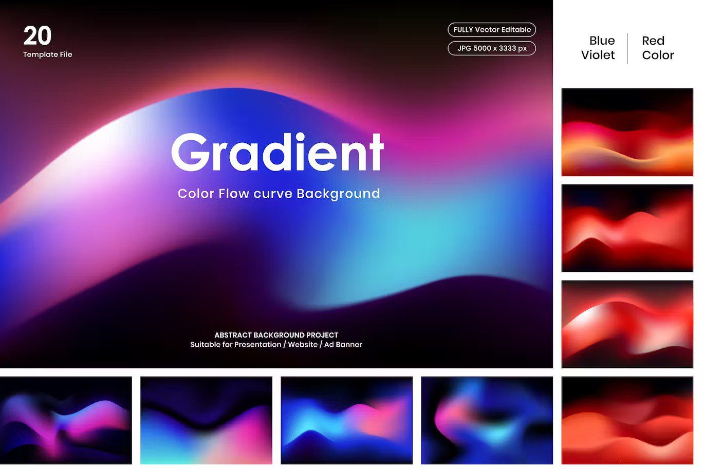 Gradient color Flow curve Background preview