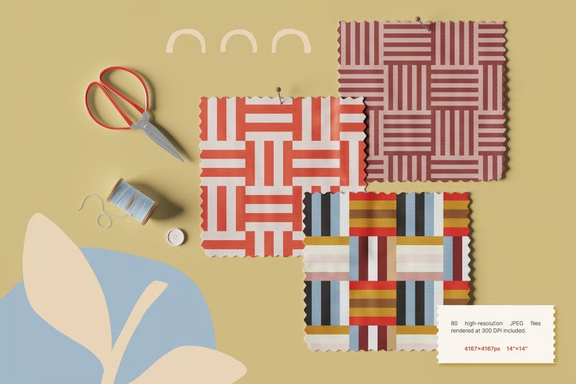 12 Geometric Block Seamless Patterns preview