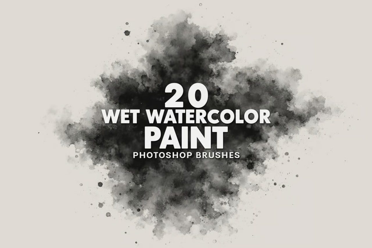 Wet Watercolor Paint Brushes