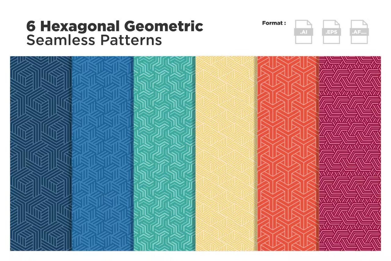 Hexagonal Geometric Seamless Patterns