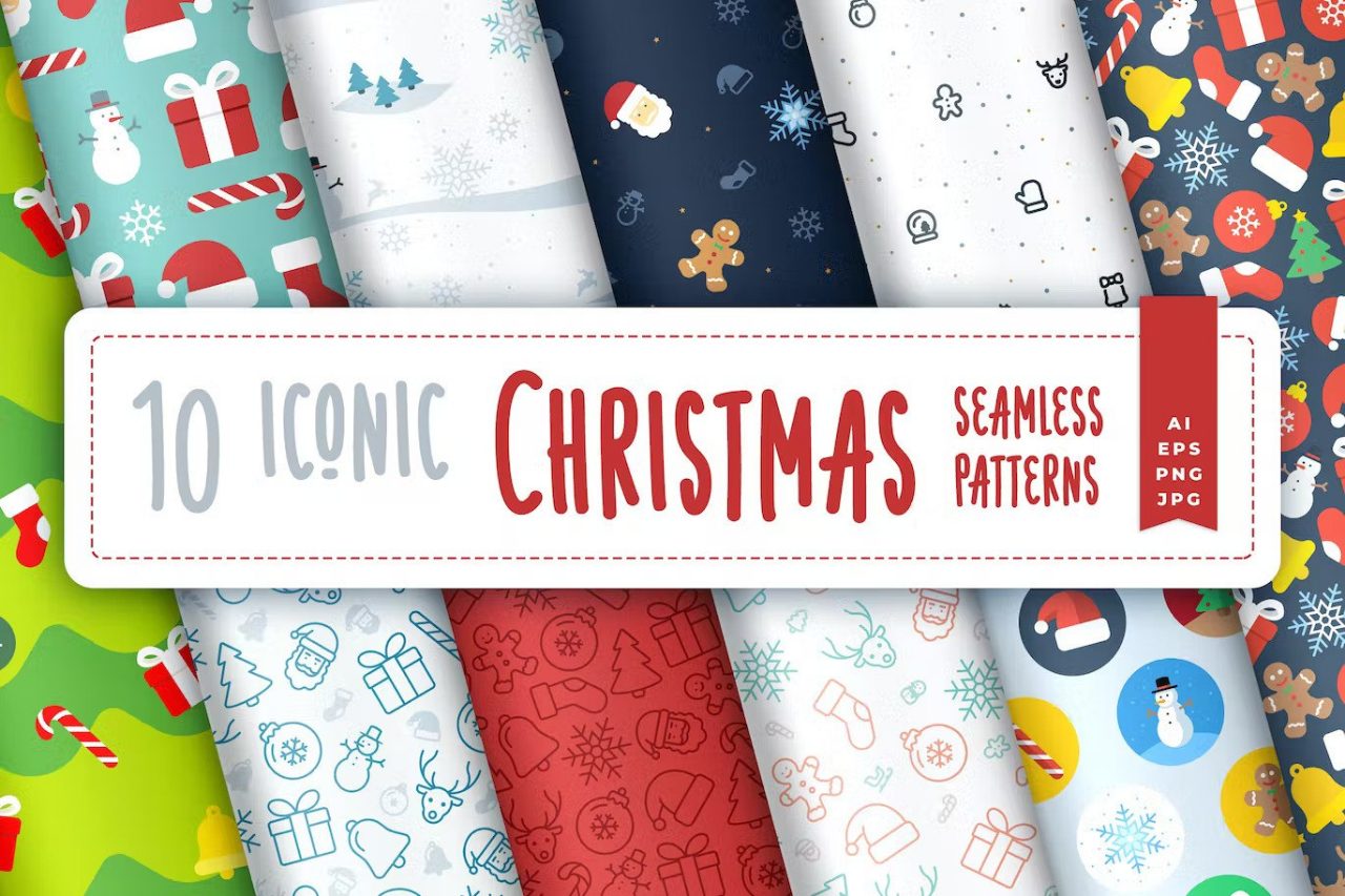 Iconic Christmas Seamless Patterns