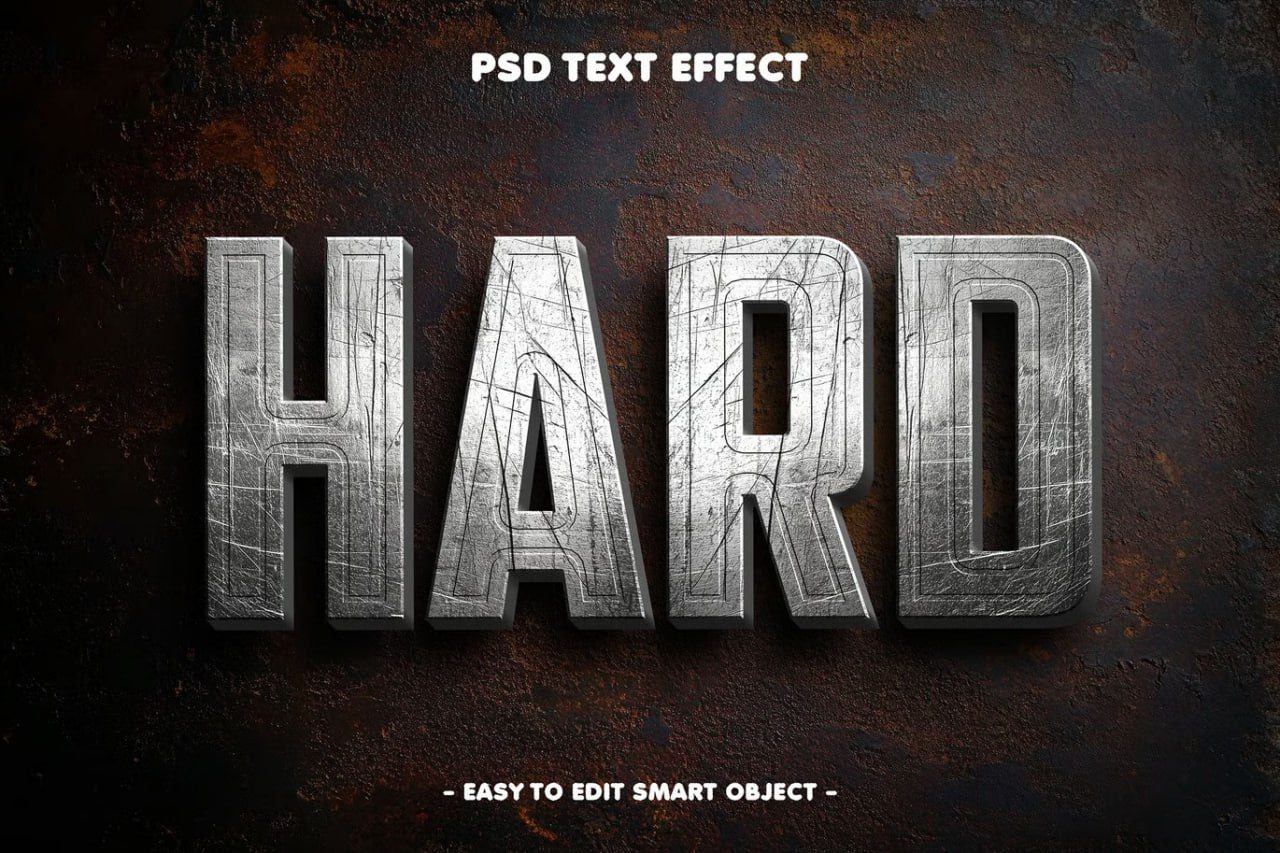Hard Rusted Editable Text Effect