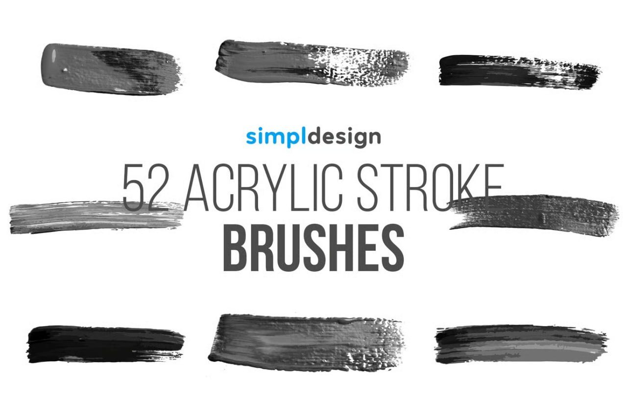 52 Stamp Acrylic Stroke Photoshop Brushes