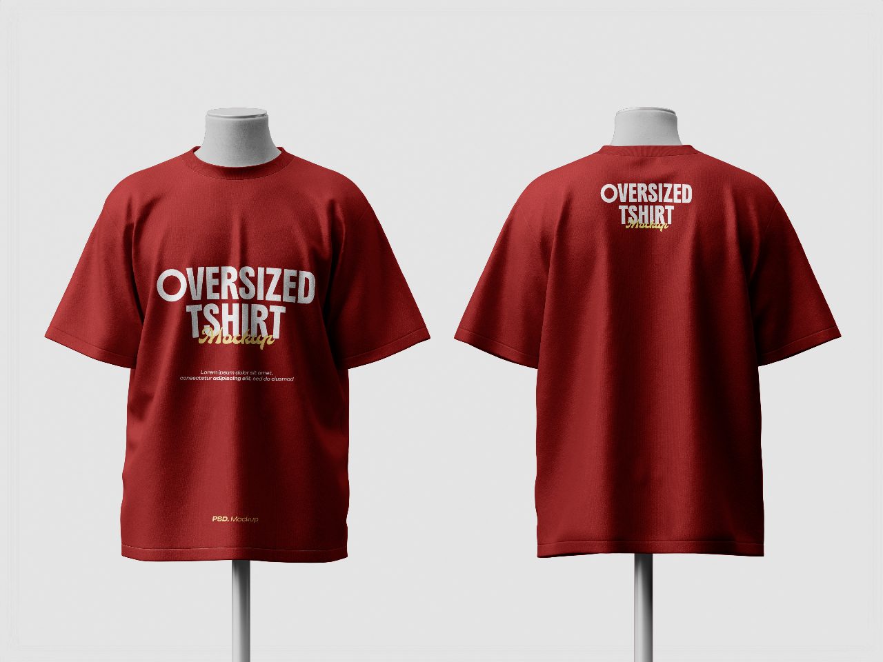 Red oversized-tshirt-mockup
