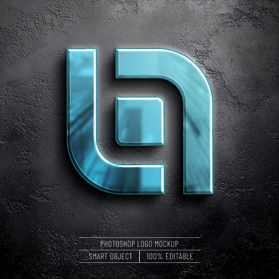 3d-glossy-blue-logo-mockup-dark-concrete
