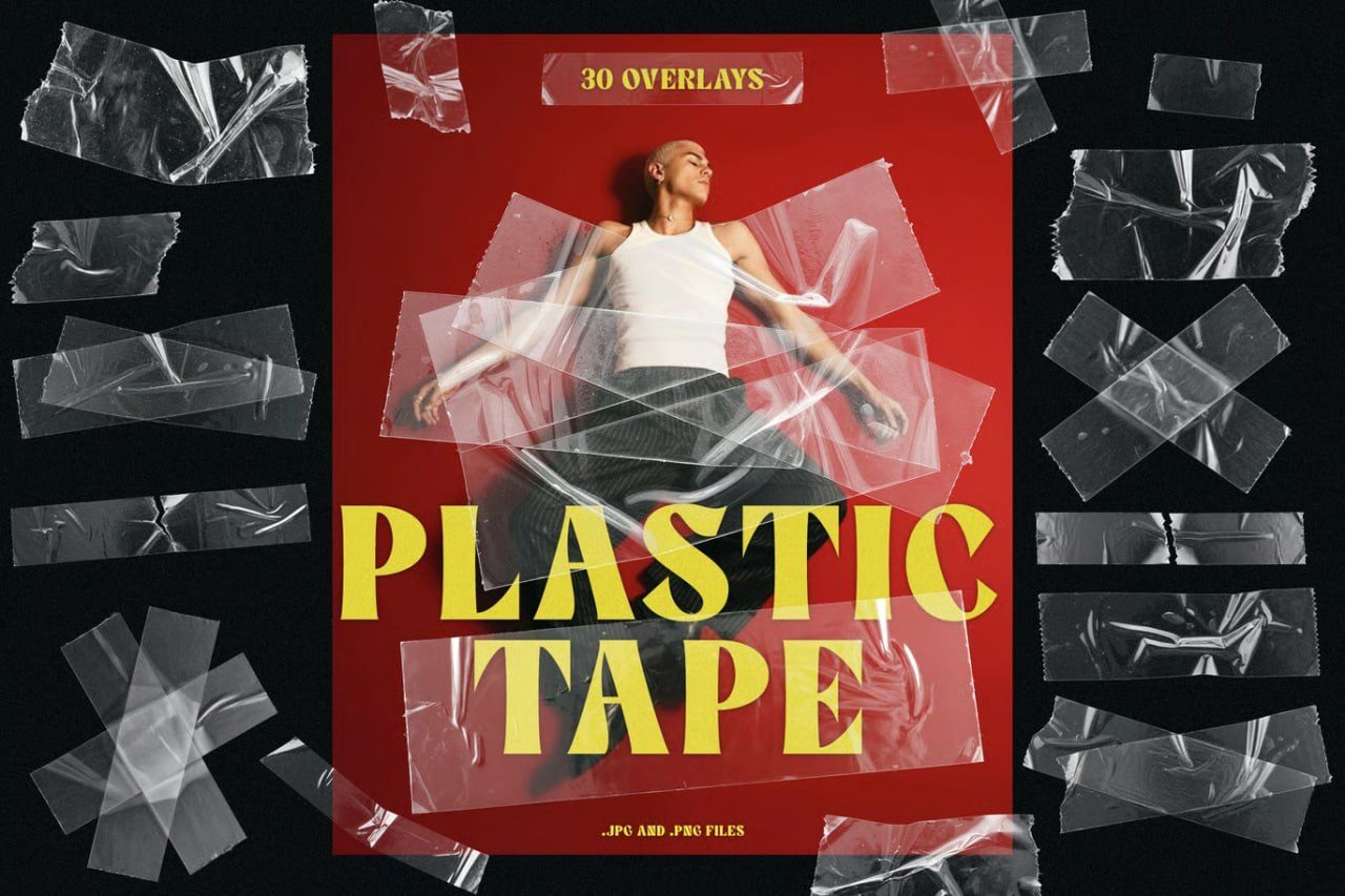 30 Transparent Clear Plastic Tape Pieces Overlays