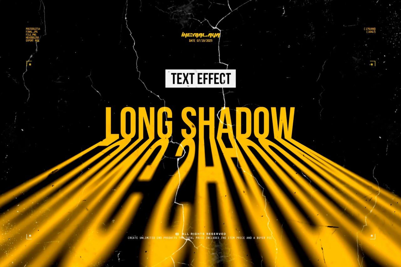 Long Shadow Text Effect PSD
