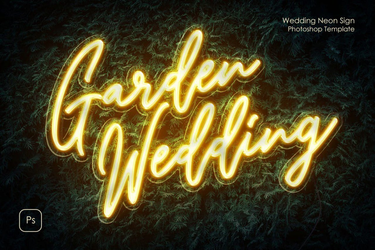 Wedding Neon Sign Text Effect